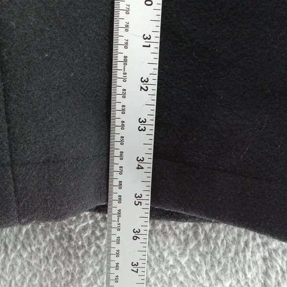 Club Monaco Coat Womens Medium Black Heavyweight Hooded Wool Zip Up Winter - Picture 6 of 9